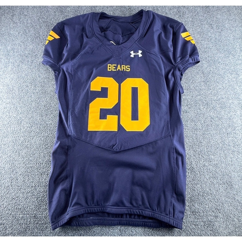 CAL Under Armour Bears Football Jersey Navy Blue Yellow Number 20 Mens Large LG